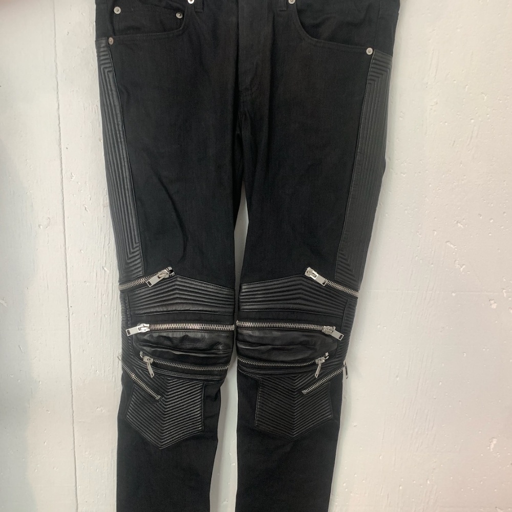 Saint Laurent Biker Leather / Denim YSL D04 M/SK-LW pants